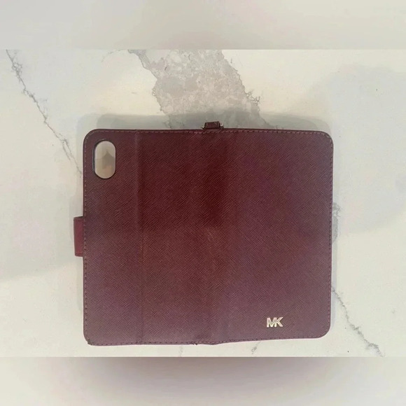 Michael Kors Phone Case/Wallet. Magnet snap close. 6” tall x 3.5” wide. Oxblood. - Picture 4 of 9